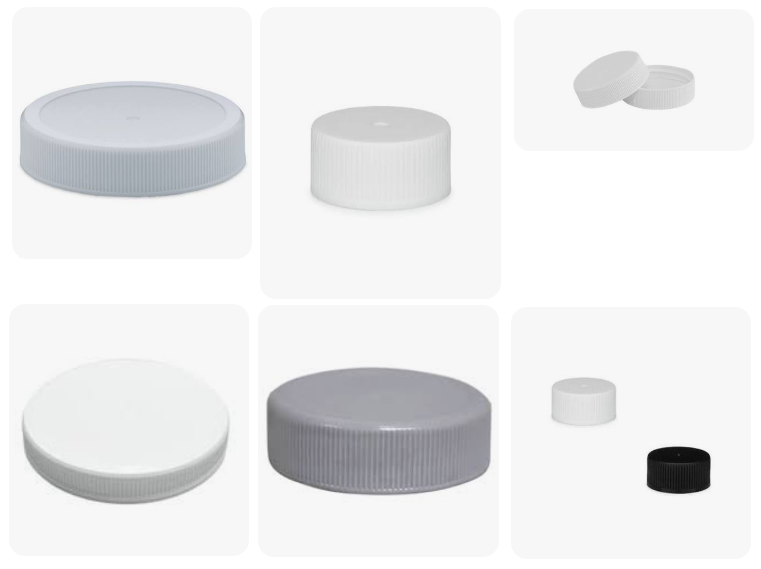 Flat plastic caps